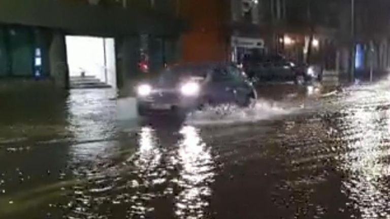 Roads flooded in Cork as Storm Barra hits Ireland