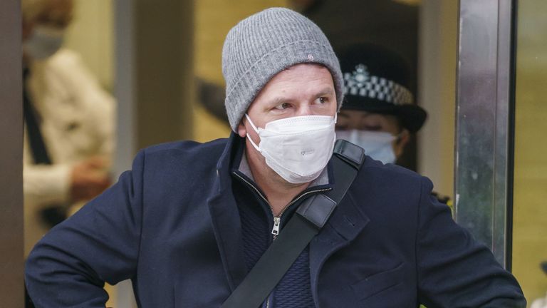 Daniel Stendel leaves Sheffield Crown Court after giving evidence in the trial of Bristol Rovers manager Joey Barton, who is charged with causing actual bodily harm to the then Barnsley manager Daniel Stendel in April 2019. Picture date: Monday November 29, 2021.
