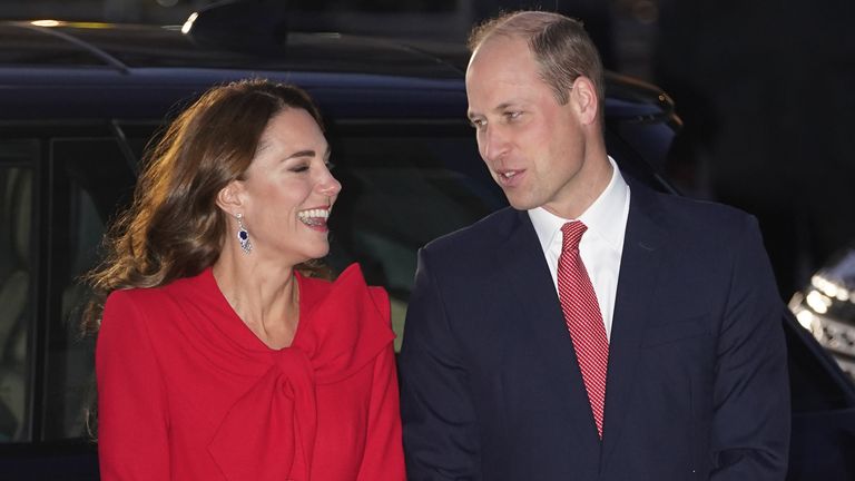 The Duke and Duchess of Cambridge arrive for the Together At Christmas community carol service at Westminster Abbey in London. Picture date: Wednesday December 8, 2021.
