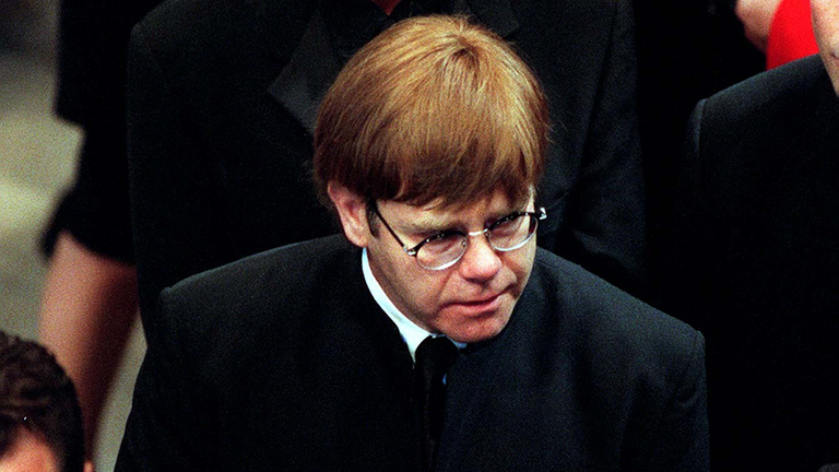 Sir Elton at the funeral of Diana, Princess Of Wales