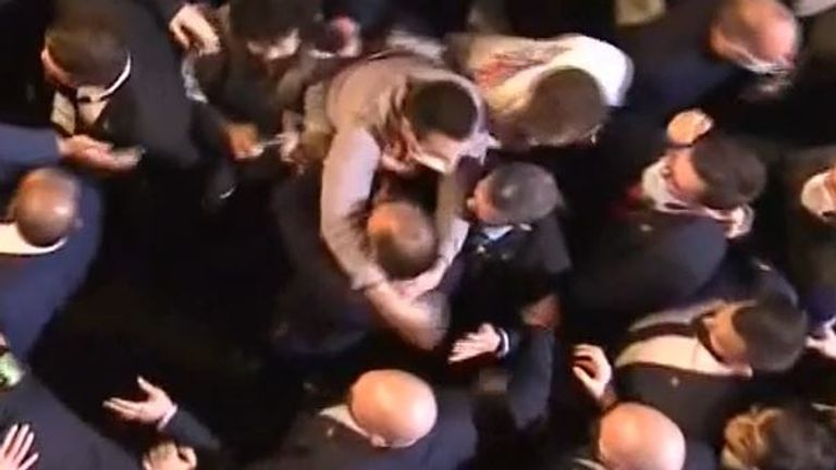 video french far right presidential candidate attacked at rally world news sky news