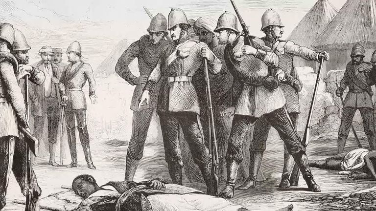 Les forces britanniques ont pillé les possessions de Tewodros II après la bataille de Magdala 