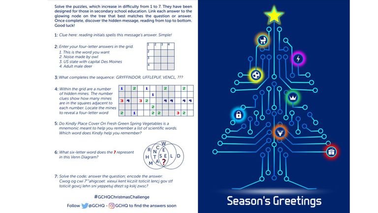 This year&#39;s GCHQ Christmas card containing a brainteaser
