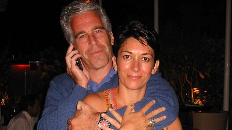 This undated photo, issued by the US Department of Justice of Ghislaine Maxwell with Jeffrey Epstein, was brought to court during Maxwell's sex trafficking trial in the Southern District of New York.  British social media site accused of hunting vulnerable young girls and luring them to massage parlors to be sexually harassed by Epstein between 1994 and 2004. Release date: Wednesday, December 8 year 2021.