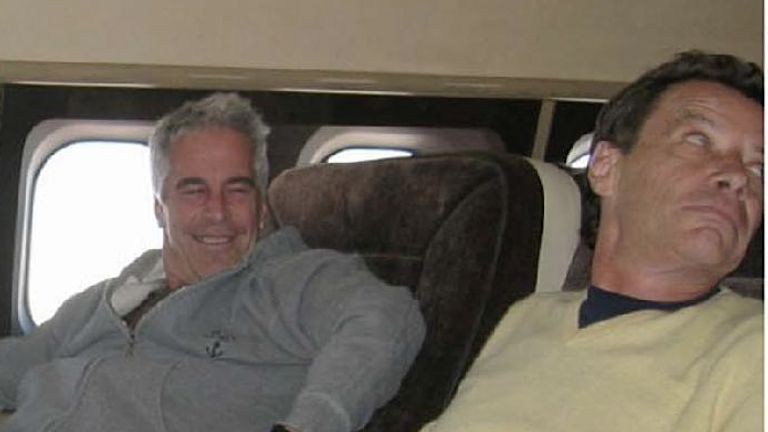 Undated photo issued by the US Department of Justice of Ghislaine Maxwell with Jeffrey Epstein, which was shown in court during Maxwell's sex trafficking trial in the Southern District of New York.  The British socialite is accused of preying on vulnerable girls and luring them into massage parlors for Epstein to molest between 1994 and 2004. Air date: Wednesday December 8, 2021.