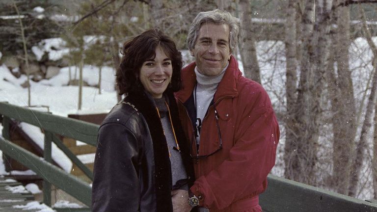 Undated handout photo issued by US Department of Justice of Ghislaine Maxwell with Jeffrey Epstein, which has been shown to the court during the sex trafficking trial of Maxwell in the Southern District of New York. The British socialite is accused of preying on vulnerable young girls and luring them to massage rooms to be molested by Epstein between 1994 and 2004. Issue date: Wednesday December 8, 2021.
