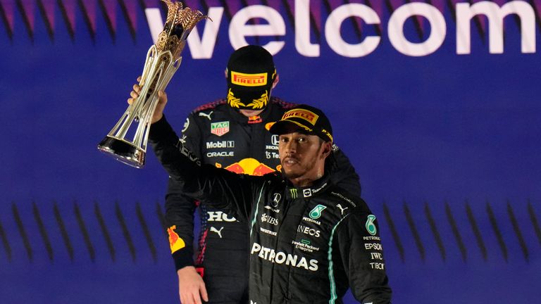 Mercedes driver Lewis Hamilton win at the Saudi Arabian GP brings him level in points with his world championship contender, Max Verstappen. 