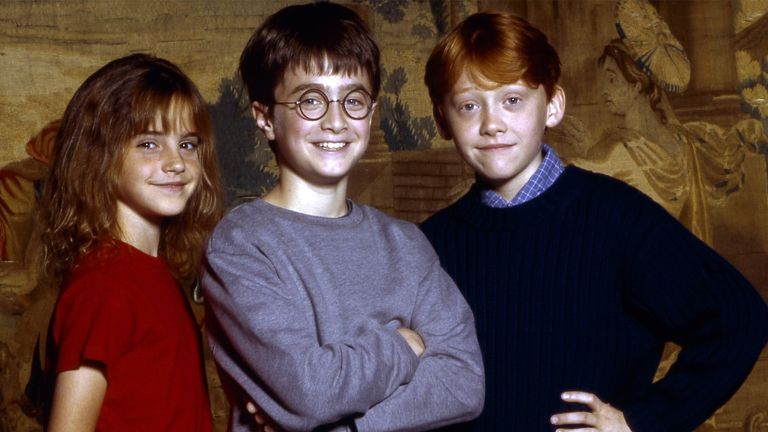 Emma Watson, Daniel Radcliffe and Rupert Grint will star in the special. Pic: Warner Bros/Sky