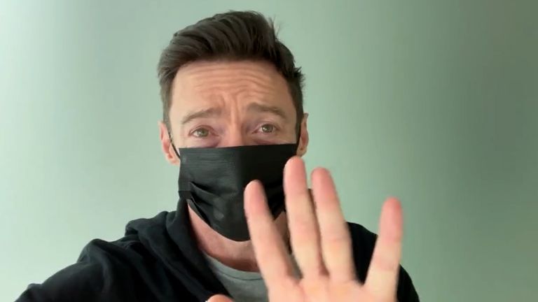 Hugh Jackman told fans "I tested positive for COVID".