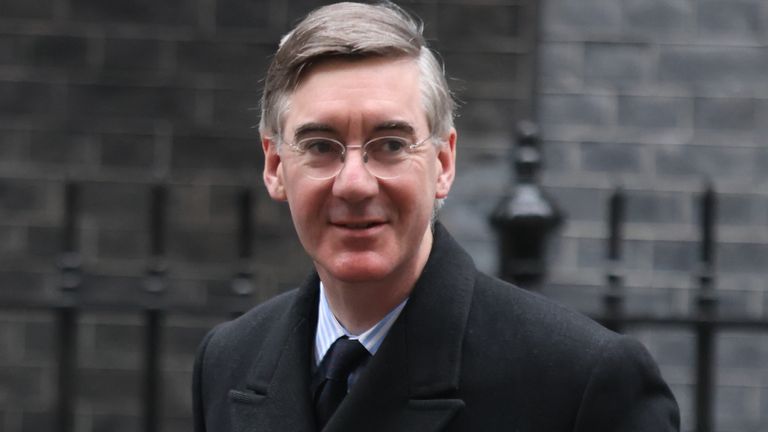 Leader of the House of Commons Jacob Rees-Mogg arrives in Downing Street, London, ahead of the government&#39;s weekly Cabinet meeting. Picture date: Tuesday November 30, 2021.
