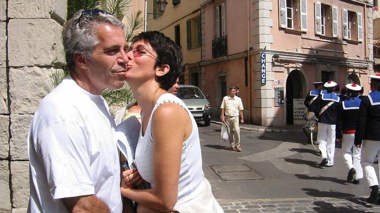 Undated handout photo issued by US Department of Justice of Ghislaine Maxwell with Jeffrey Epstein, which has been shown to the court during the sex trafficking trial of Maxwell in the Southern District of New York. The British socialite is accused of preying on vulnerable young girls and luring them to massage rooms to be molested by Epstein between 1994 and 2004. Issue date: Wednesday December 8, 2021.
