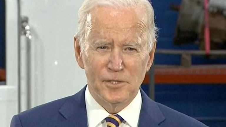 Joe Biden reacts to news of a fatal shooting at a school in Michigan