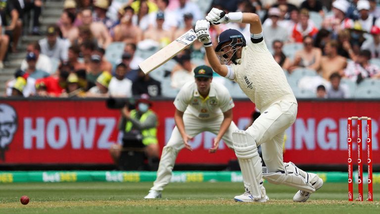Joe Root of England in action against Australia in the third Ashes test at Melbourne Cricket Ground in Melbourne, Australia, December 26, 2021. REUTERS/Loren Elliott
