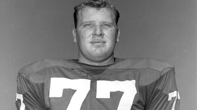 John Madden, tackle for the Philadelphia Eagles, poses in July 1959. (AP Photo)