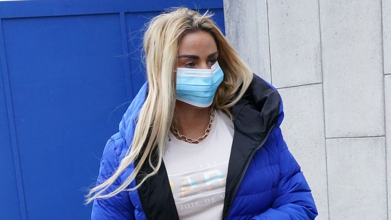 Katie Price arrives at Crawley Magistrates&#39; Court in West Sussex to be sentenced for drink-driving. Picture date: Wednesday December 15, 2021.
