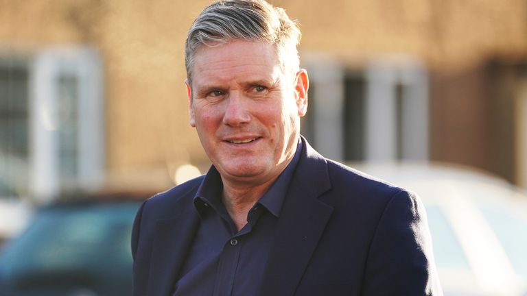 Labour leader Sir Keir Starmer arrives for a visit to Hadston House youth and community projects in Hadston, Northumberland, to meet people affected by Storm Arwen, many of whom were without power until this week. Picture date: Friday December 10, 2021.
