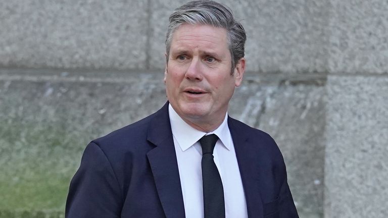 Labour leader Sir Keir Starmer arrives for a requiem mass for Sir David Amess MP at Westminster Cathedral, central London. Picture date: Tuesday November 23, 2021.
