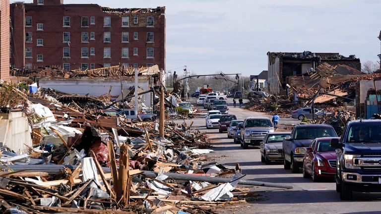 The deadly weather is feared to have claimed the lives of up to 100 people in Mayfield, Kentucky. 