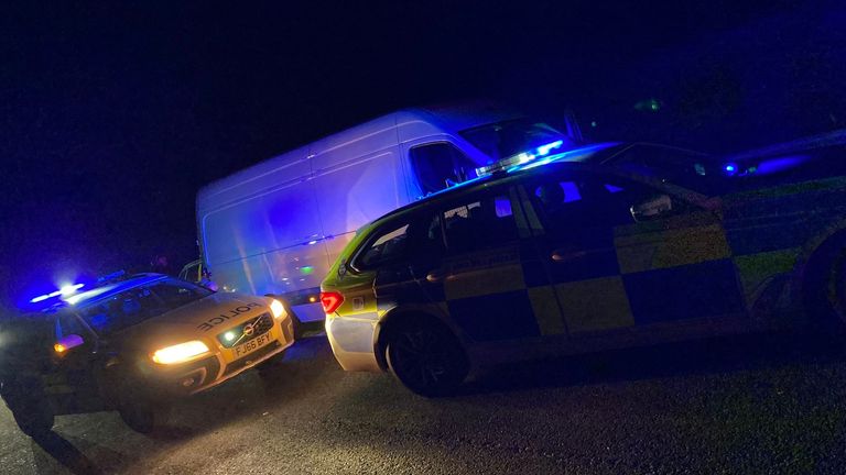Van stopped by police. Pic: Leicestershire Police