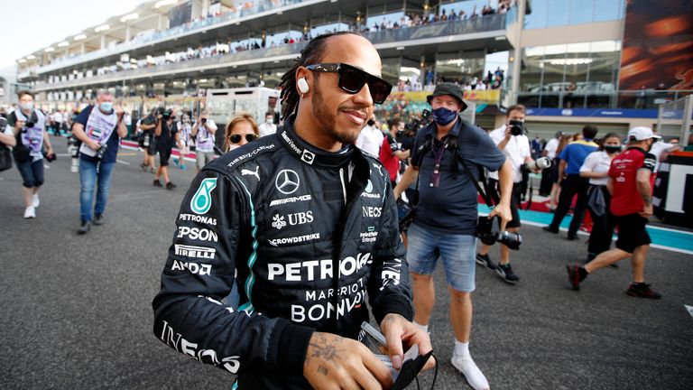 Lewis Hamilton before the Abu Dhabi Grand Prix