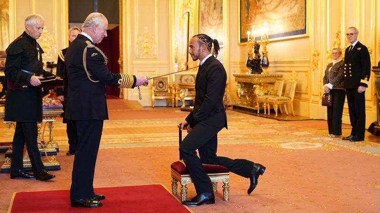 Sir Lewis was knighted by Prince Charles