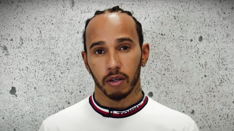 Lewis Hamilton appears in the video, which asks people to play their part and get vaccinated