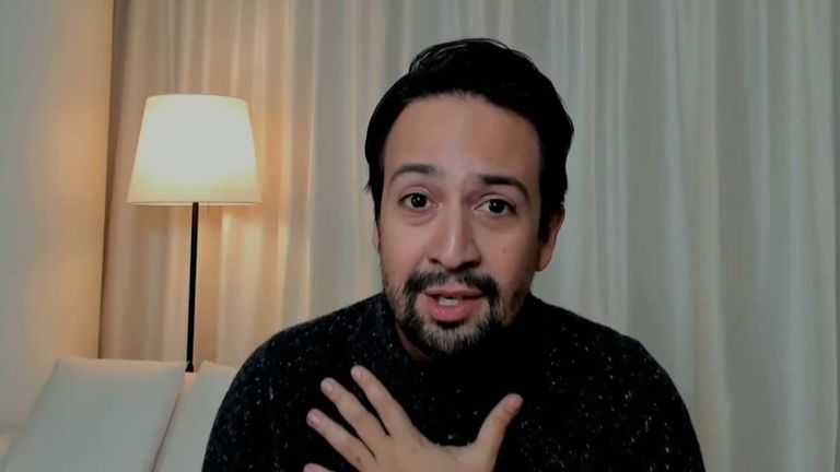 Lin-Manuel Miranda speaking about his success after releasing his film directorial debut