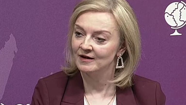 Liz Truss responds to question about alleged Downing Street Christmas party 