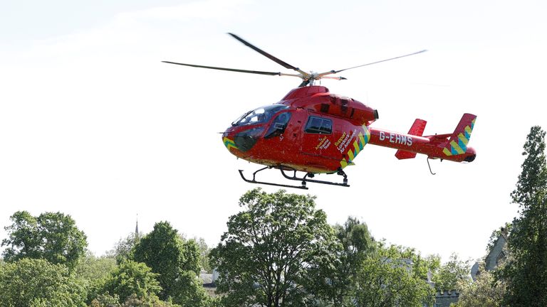 An Air Ambulance takes off in London (file pic)