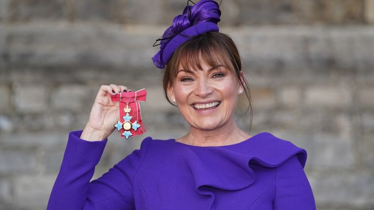 Lorraine Kelly after being made a CBE (Commander of the Order of the British Empire) by the Princess Royal during a investiture ceremony at Windsor Castle. Picture date: Wednesday December 8, 2021.
