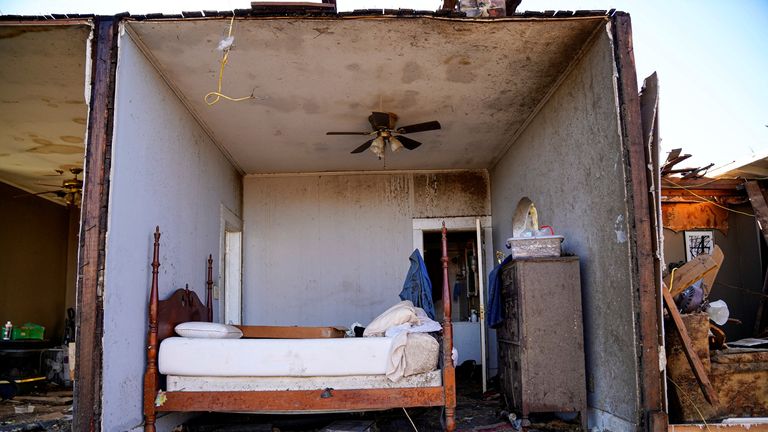 A bedroom in Mayfield is seen without a wall 