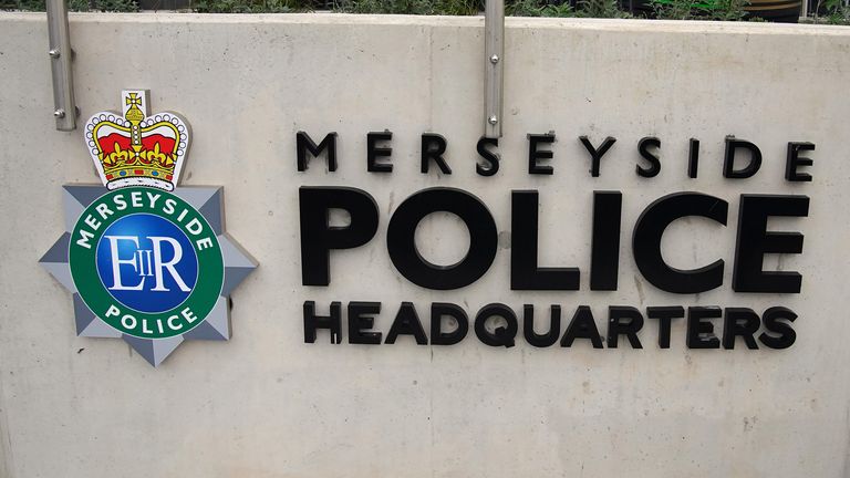 The sign outside the Merseyside Police Headquarters