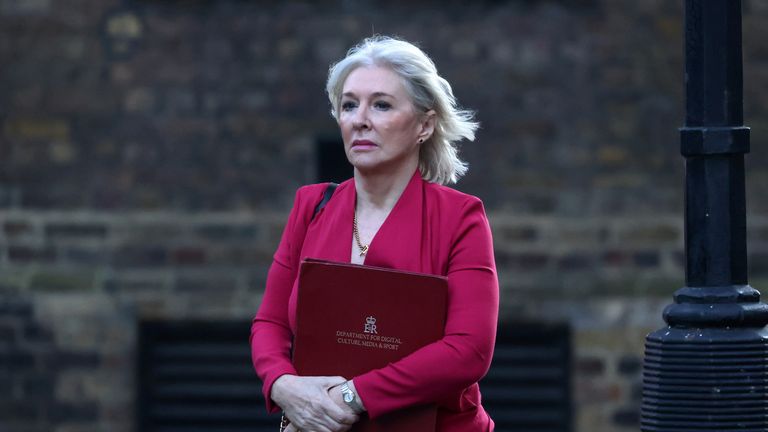 Britain&#39;s Secretary of State for Digital, Culture, Media and Sport Nadine Dorries arrives at Downing Street, in London, Britain, November 16, 2021. REUTERS/Tom Nicholson 