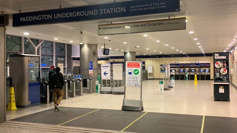 A quiet Paddington Underground Station, London, at 0725 as work from home guidance by the government has started on Monday. The UK Covid alert level was raised to Level 4, up from Level 3, following the rapid increase in the number of Omicron cases being recorded. Picture date: Monday December 13, 2021.
