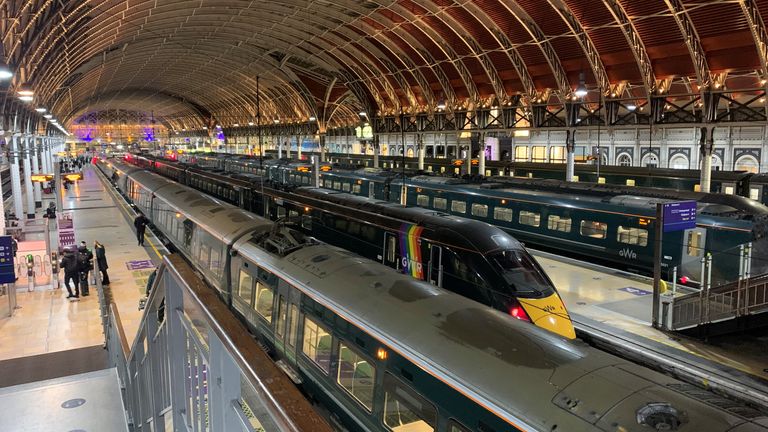 A quiet Paddington Station, London, at 0725 as work from home guidance by the government has started on Monday. The UK Covid alert level was raised to Level 4, up from Level 3, following the rapid increase in the number of Omicron cases being recorded. Picture date: Monday December 13, 2021.
