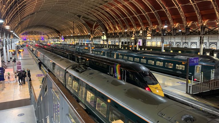 A quiet Paddington Station, London, at 0725 as work from home guidance by the government has started on Monday. The UK Covid alert level was raised to Level 4, up from Level 3, following the rapid increase in the number of Omicron cases being recorded. Picture date: Monday December 13, 2021.
