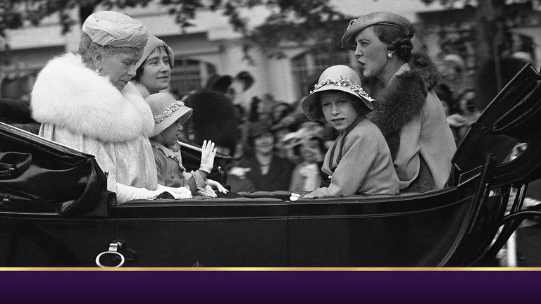 Pic: AP
Britain&#39;s Queen Mary, white fur collar, Lady Elizabeth Bowes Lyon, The Duchess of York, left farside, Princess Marina, The Duchess of Kent, right, and Princess Elizabeth, right nearside, and Princess Margaret Rose, left, ride in a carriage up The Horse Guard&#39;s Parade in London during the Trooping of the Color ceremony to mark King George V&#39;s 70th birthday, unseen, on June 3, 1935. (AP Photo/Staff/Len Puttnam)