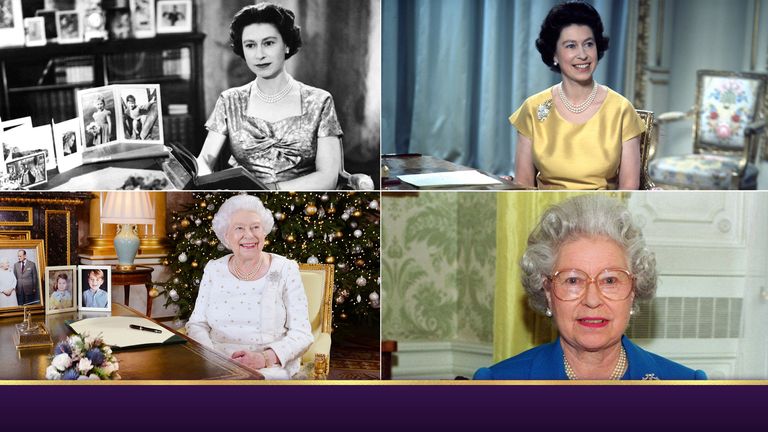 The Queen&#39;s Christmas message through the years. Pics: PA/BBC/Shutterstock