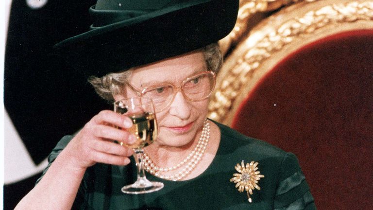 The Queen toasts her &#39;annus horribilis&#39;. Pic: Mike Forster/Daily Mail/Shutterstock