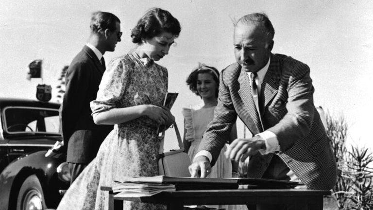 Princess Elizabeth signs the visitors&#39; book at Nairobi National Park on 2 February 1952. Pic: AP