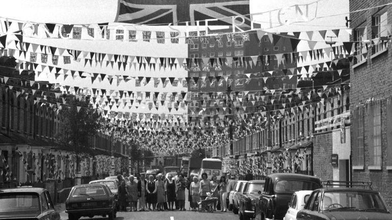 A Silver Jubilee street party in south west London in May 1977. Pic: AP