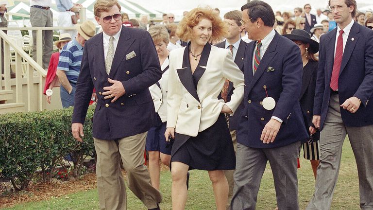 Sarah Ferguson at a polo match in Palm Beach in January 1992. Pic: AP