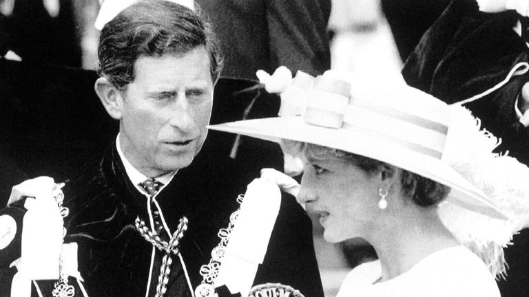 Charles and Diana at the Order of the Garter a Windsor in June 1992. Pic: AP