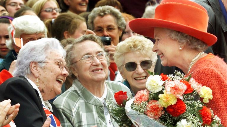 The Queen meets crowds during her Jubilee visit to Canada. Pic: AP