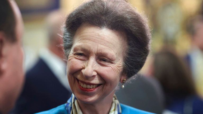 Princess Anne is isolating after husband Sir Timothy Lawrence has tested positive for COVID-19 Pic: AP