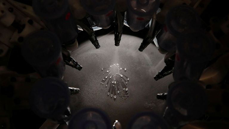 The TV uses 10 spray canisters to recreate the taste of specific foods. Pic Reuters