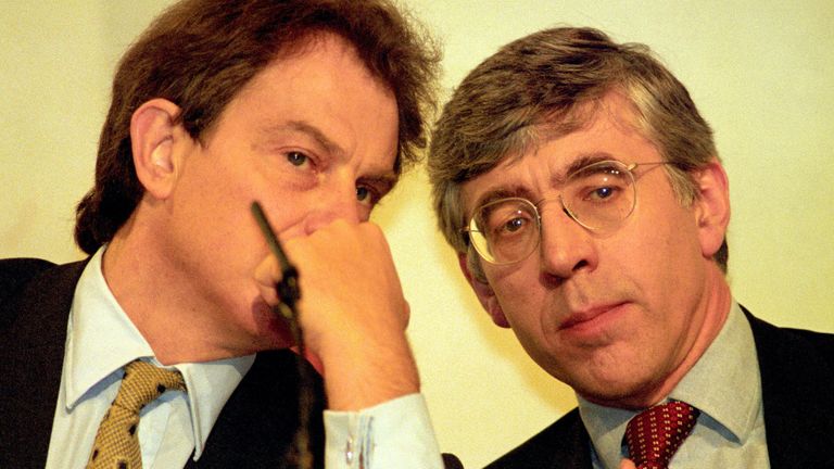 File photo dated 3/10/1996 of Tony Blair with Jack Straw (right). Blair blocked proposals for an ambitious race equality strategy following the inquiry report into the racist killing of the black teenager Stephen Lawrence in south-east London in 1993, according to newly released government papers. Issue date: Thursday December 30, 2021.
