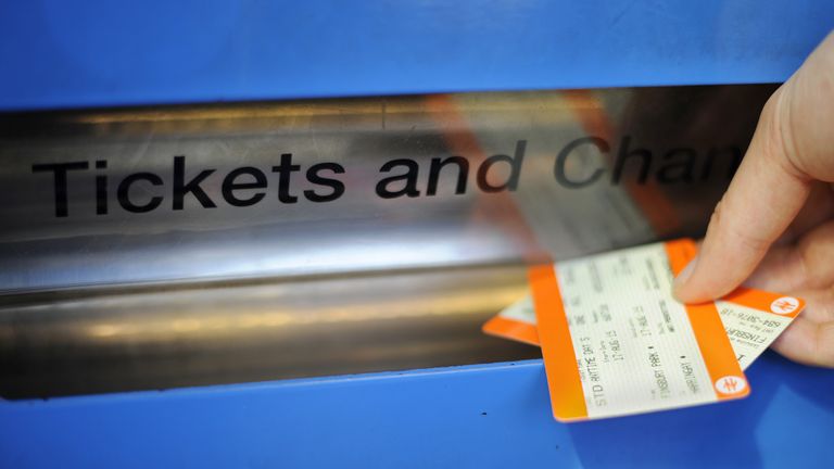 File photo dated 17/8/2015 of a person buying a train ticket. Train passengers could be hit by the largest fares rise in a decade. Increases are usually linked to the previous July&#39;s Retail Prices Index (RPI) measure of inflation, which was confirmed as 3.8% for July 2021 by the Office for National Statistics on Wednesday. Issue date: Wednesday August 18, 2021.
