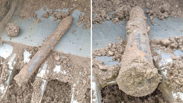 Unexploded World War Two bomb found in Netley, Hampshire. Pics: Network Rail