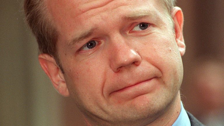 File photo dated 21/9/98 of the then Tory leader William Hague who urged Tony Blair to delay the referendum on Scottish devolution following the death of Diana, Princess of Wales, according newly-released official papers. Issue date: Thursday December 30, 2021.

